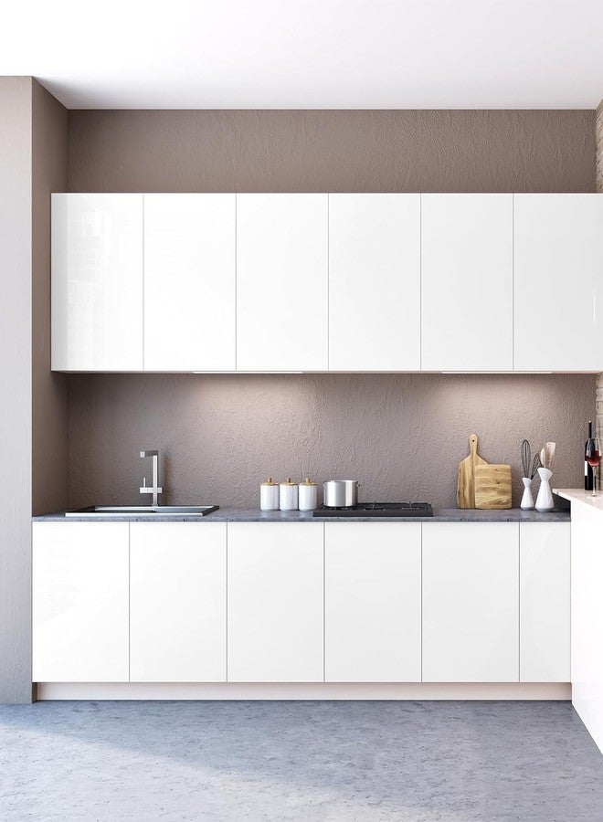 Cosmos Star™ White Vinyl Wallpaper Self Adhesive Wallpaper Furniture Countertops Desktop Wardrobe Contact Paper Stickers Vinyl Waterproof Wall Paper (White Matte Wallpaper, 12x72 inch) - Image 3